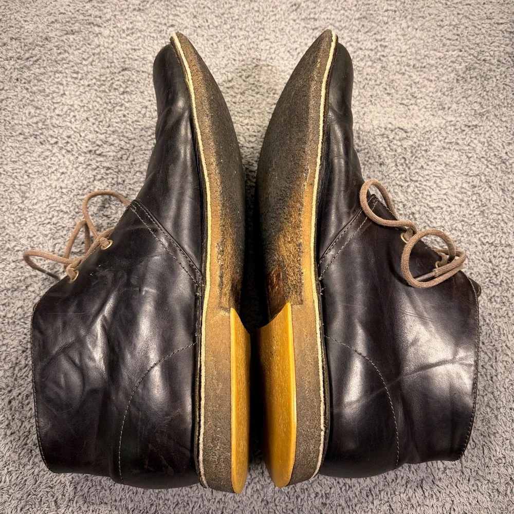 UGG Chukka Boots Mens Size 11.5 Brown Leather Lace Up Ankle Desert Crepe‎ Sole